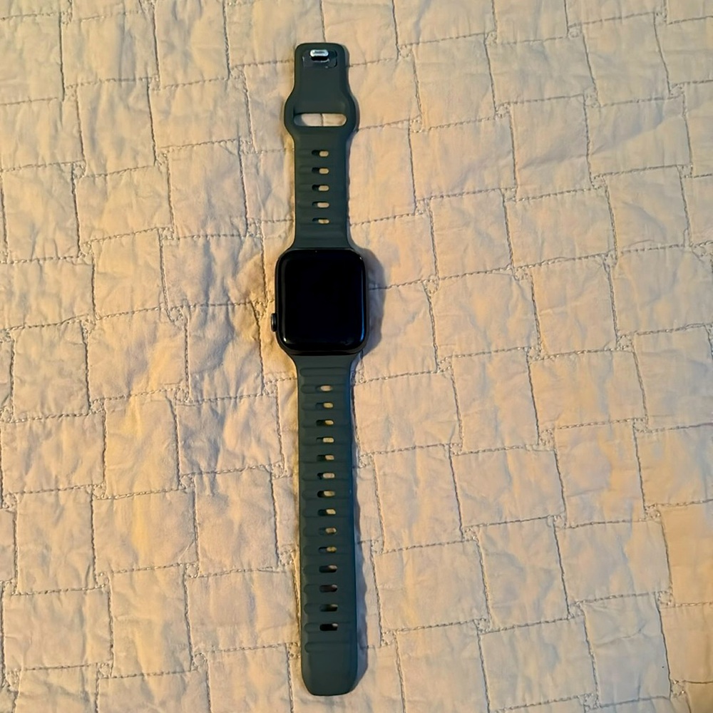 Apple Watch Series 6 with green sport band